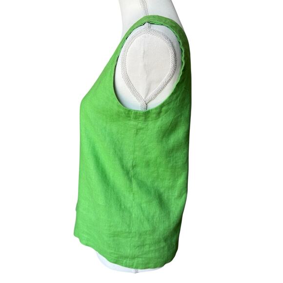 80s AMERICAN VINTAGE 100% Linen Top Women's Size 6 Breathable Natural Fiber - Picture 4 of 8